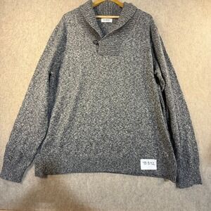 Goodfellow & Co Mens Gray Marl Shawl Collar Button Pullover Sweater XL